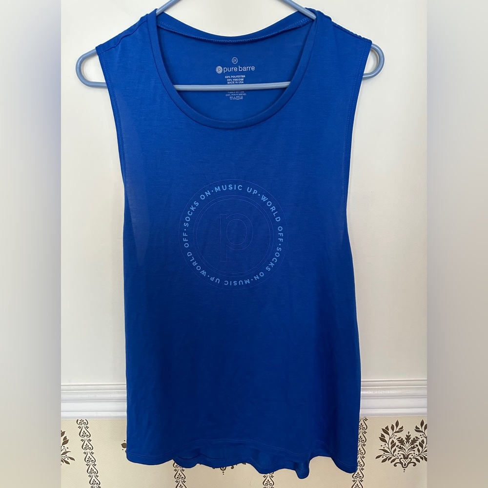Blue Pure Barre Muscle Tank 2X